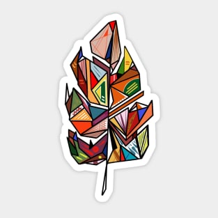 Colorful feather leaf Sticker